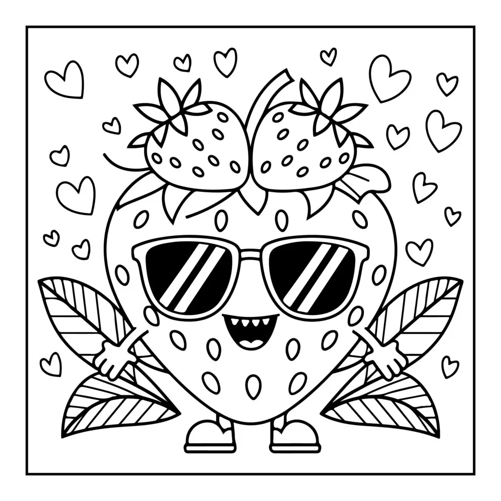 Bold and Easy Cute Groovy Coloring Pages