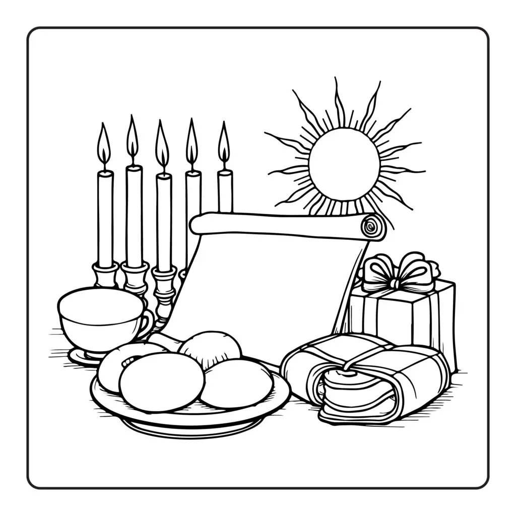 Bold and Easy Cute Hanukkah Coloring Pages